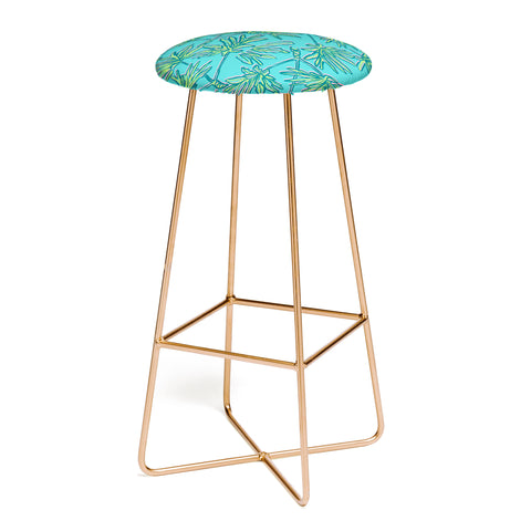 Wagner Campelo TROPIC PALMS TURQUOISE Bar Stool