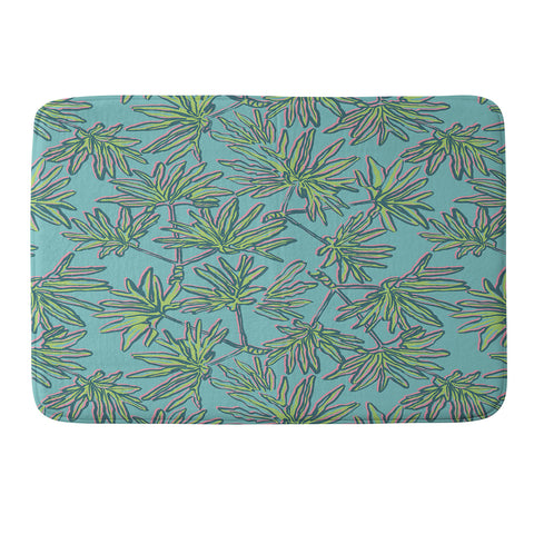 Wagner Campelo TROPIC PALMS TURQUOISE Memory Foam Bath Mat