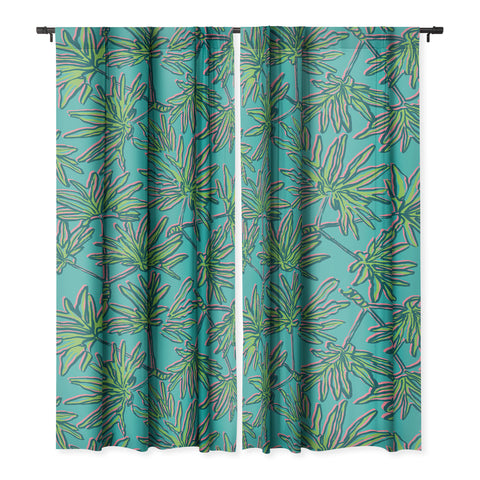 Wagner Campelo TROPIC PALMS TURQUOISE Blackout Non Repeat