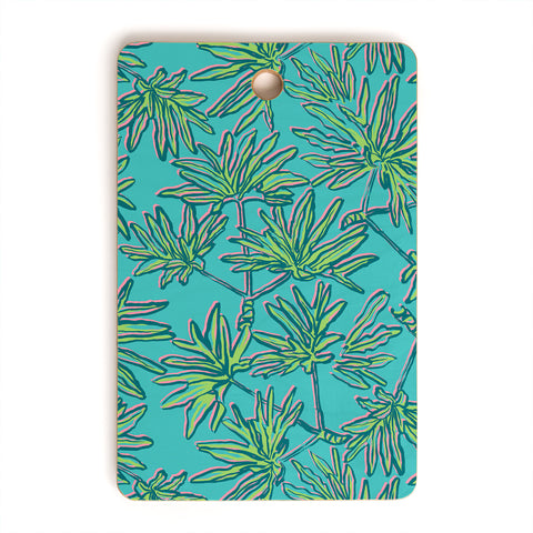 Wagner Campelo TROPIC PALMS TURQUOISE Cutting Board Rectangle