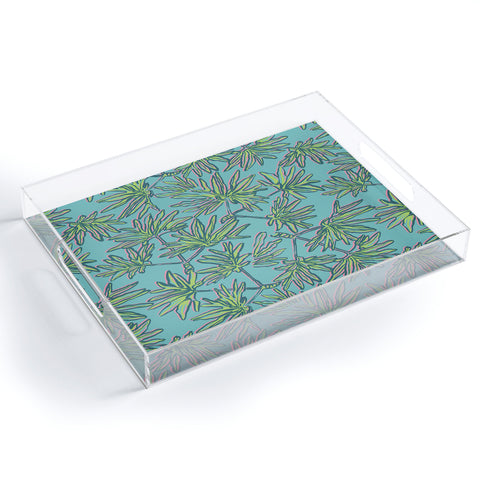 Wagner Campelo TROPIC PALMS TURQUOISE Acrylic Tray