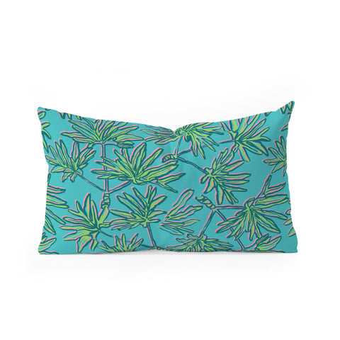 Wagner Campelo TROPIC PALMS TURQUOISE Oblong Throw Pillow