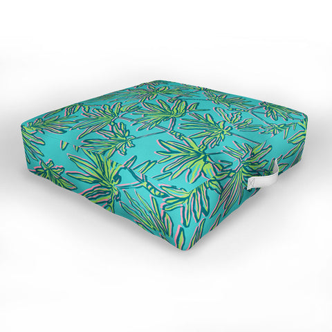 Wagner Campelo TROPIC PALMS TURQUOISE Outdoor Floor Cushion