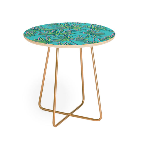 Wagner Campelo TROPIC PALMS TURQUOISE Round Side Table