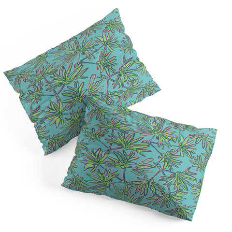 Wagner Campelo TROPIC PALMS TURQUOISE Pillow Shams