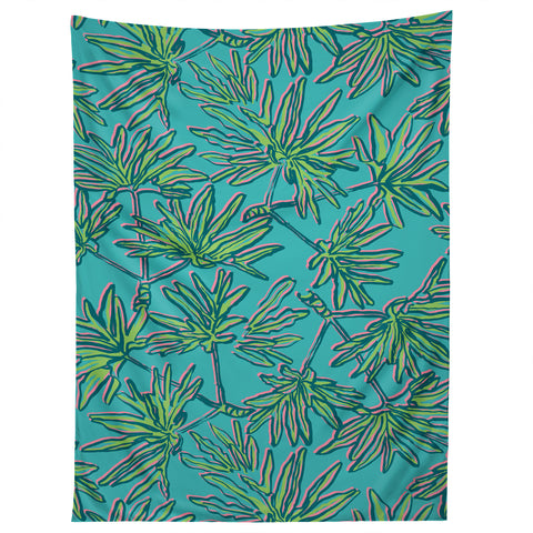 Wagner Campelo TROPIC PALMS TURQUOISE Tapestry