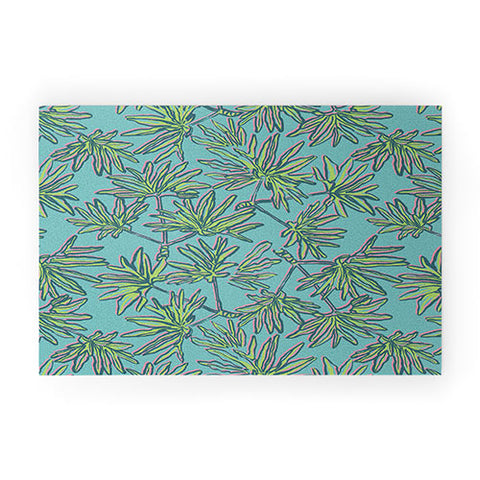 Wagner Campelo TROPIC PALMS TURQUOISE Welcome Mat