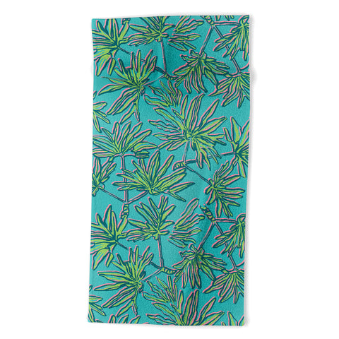 Wagner Campelo TROPIC PALMS TURQUOISE Beach Towel