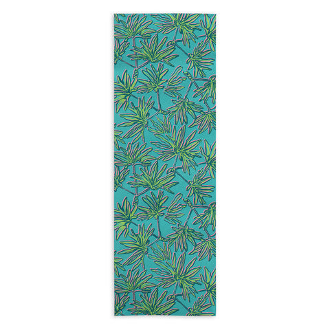 Wagner Campelo TROPIC PALMS TURQUOISE Yoga Towel