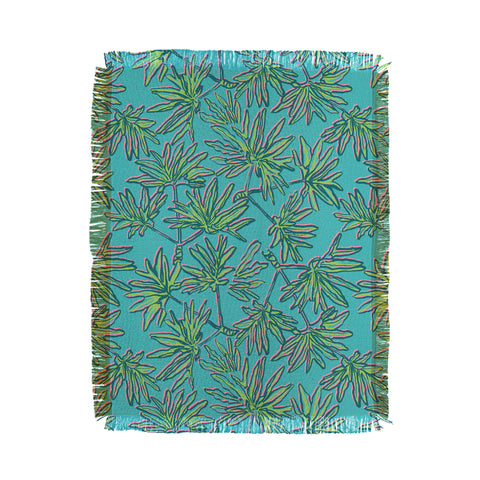 Wagner Campelo TROPIC PALMS TURQUOISE Throw Blanket
