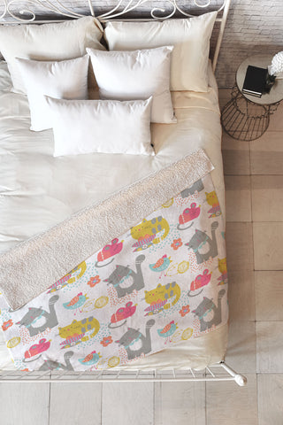 Wendy Kendall Cat And Mouse Fleece Throw Blanket