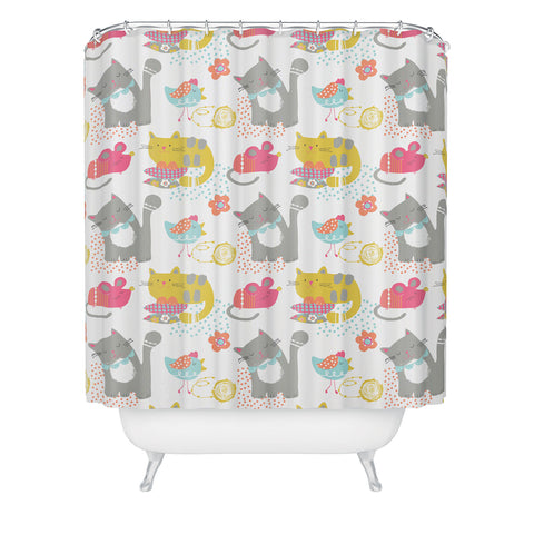 Wendy Kendall Cat And Mouse Shower Curtain