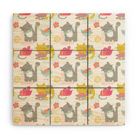 Wendy Kendall Cat And Mouse Wood Wall Mural