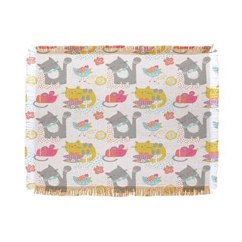 Wendy Kendall Cat And Mouse Throw Blanket