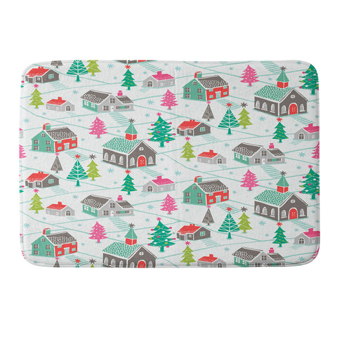Wendy Kendall christmas town Memory Foam Bath Mat