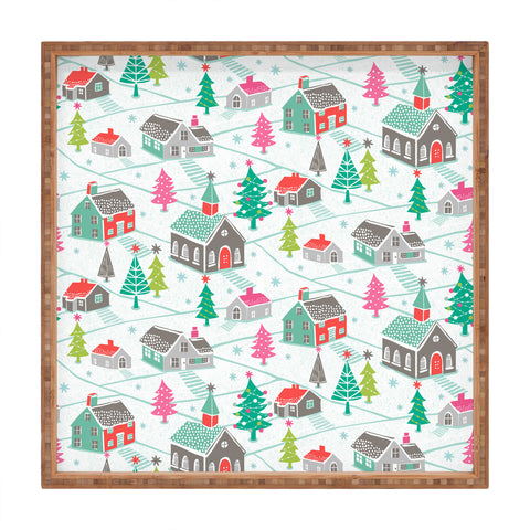 Wendy Kendall christmas town Square Tray