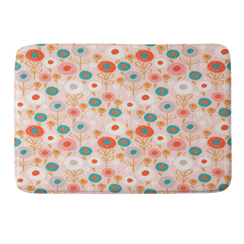 Wendy Kendall crayon floral Memory Foam Bath Mat