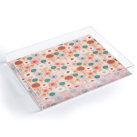 Wendy Kendall crayon floral Acrylic Tray