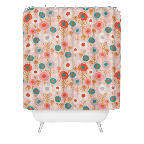 Wendy Kendall crayon floral Shower Curtain
