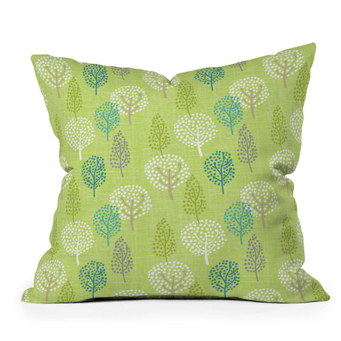Wendy Kendall Linen Tree Throw Pillow