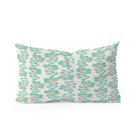 Wendy Kendall Lovisa Aqua Oblong Throw Pillow