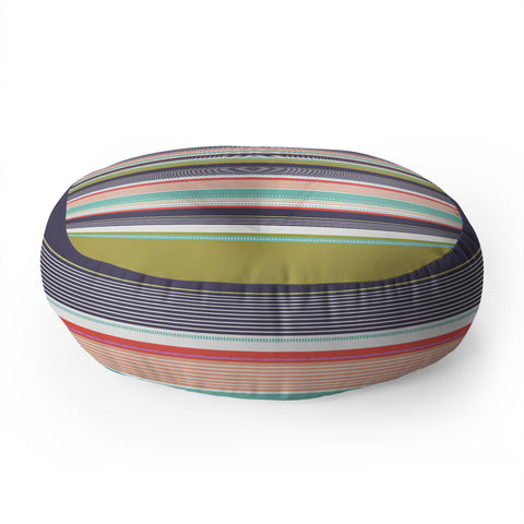 Wendy Kendall Multi Stripe Floor Pillow Round