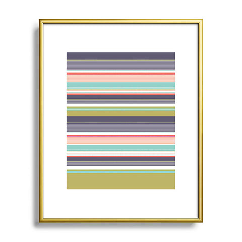 Wendy Kendall Multi Stripe Metal Framed Art Print