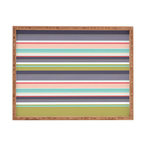 Wendy Kendall Multi Stripe Rectangular Tray