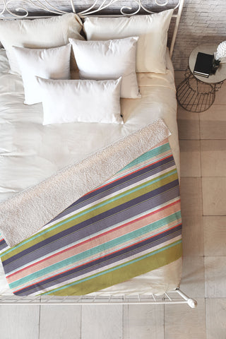 Wendy Kendall Multi Stripe Fleece Throw Blanket