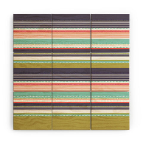 Wendy Kendall Multi Stripe Wood Wall Mural