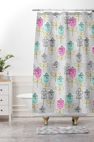 Wendy Kendall Petite Street Floral Shower Curtain And Mat