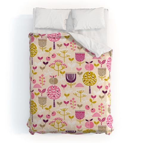 Wendy Kendall Retro Orchard Duvet Cover