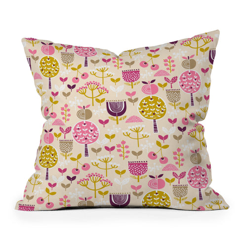 Wendy Kendall Retro Orchard Throw Pillow