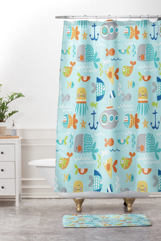 Wendy Kendall Sealife Shower Curtain And Mat