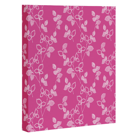 Wendy Kendall Suki Leaf Pink Art Canvas