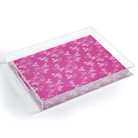 Wendy Kendall Suki Leaf Pink Acrylic Tray