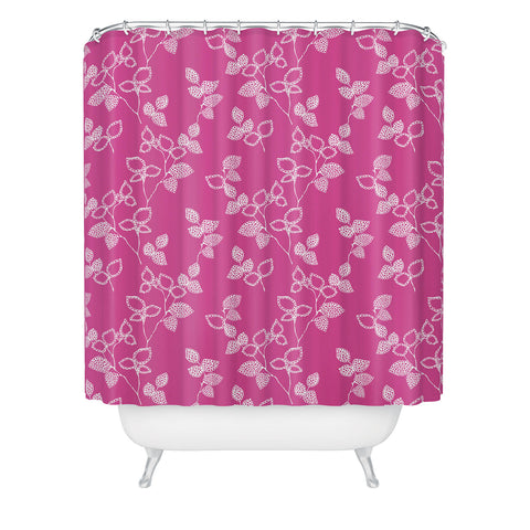 Wendy Kendall Suki Leaf Pink Shower Curtain