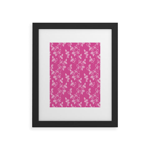 Wendy Kendall Suki Leaf Pink Framed Art Print