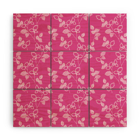 Wendy Kendall Suki Leaf Pink Wood Wall Mural