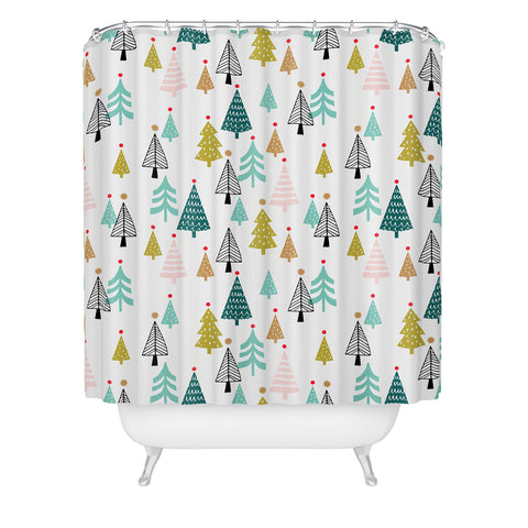 Wendy Kendall tiny trees Shower Curtain