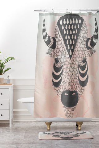 Wesley Bird Buffy Shower Curtain And Mat