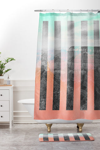 Wesley Bird Canyon Trail Shower Curtain And Mat