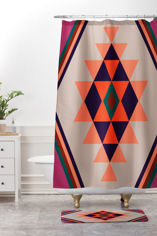 Wesley Bird Desert Sunrise Shower Curtain And Mat