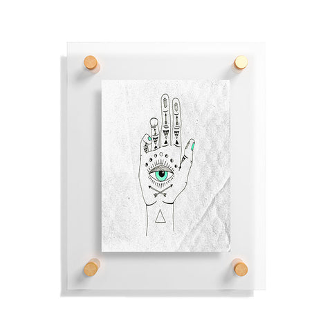 Wesley Bird Eye See Hamsa Floating Acrylic Print