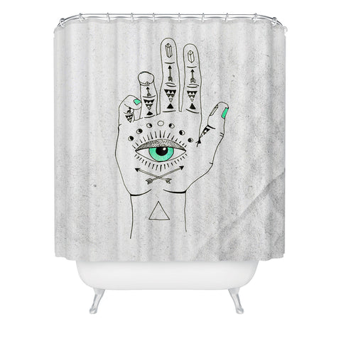Wesley Bird Eye See Hamsa Shower Curtain