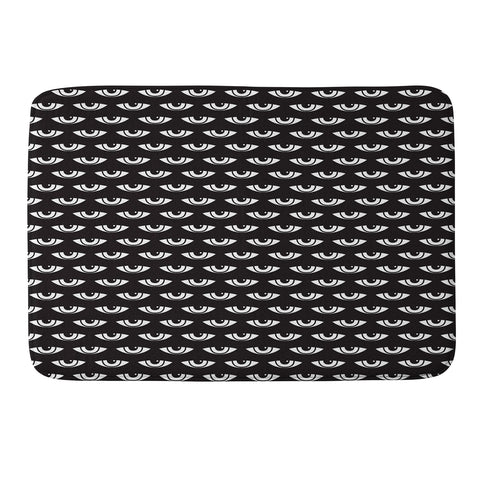 Wesley Bird Eyes On You Black Memory Foam Bath Mat