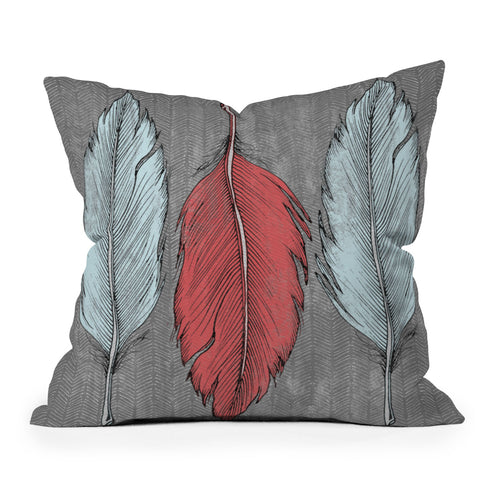 Wesley Bird Feathered Throw Pillow