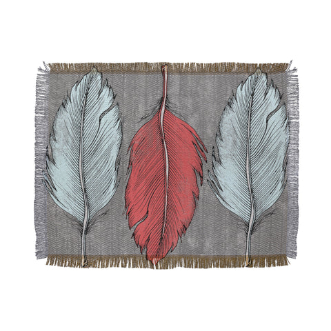 Wesley Bird Feathered Throw Blanket