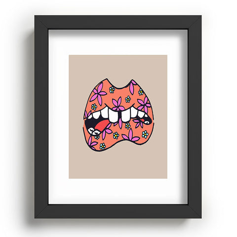 Wesley Bird Floral Lips Recessed Framing Rectangle