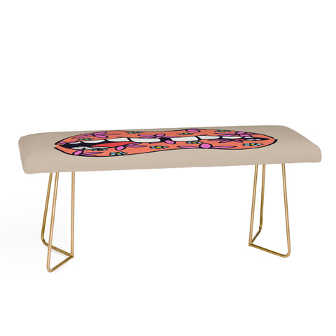 Wesley Bird Floral Lips Bench